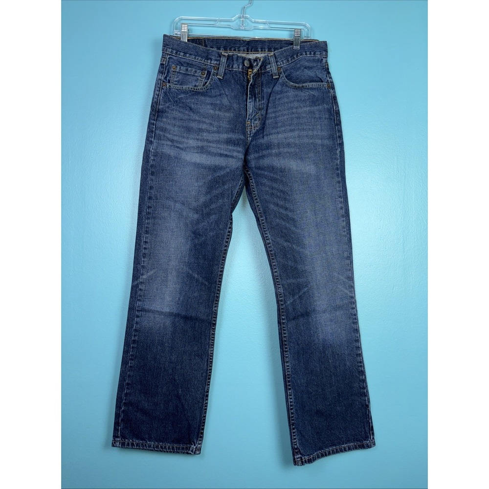 Men's Levi's 527 Boot Cut Jeans Size 32x30 Blue Whiskers Fade Cowboy Western